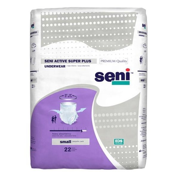 Seni Seni S-SM22-AP1 Active Super Plus Underwear; Small; Pack of 88 S-SM22-AP1